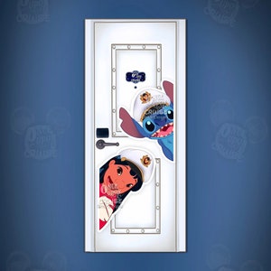 Disney Wish Cruise Captain Lilo And Stitch Inspired Painted Characters For Disney Cruise Line Stateroom Door Decorating!