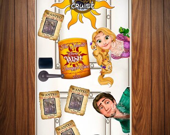 Disney Cruise Package With Poster Large Digitally Painted Tangled Rapunzel Inspired Art  Disney Magnet -For Decorating Your Stateroom Door!