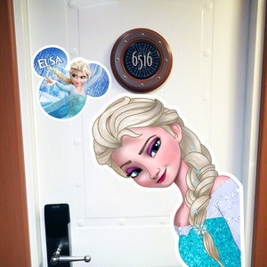 Disney Inspired Extra Large Frozen Elsa Painted Character For Disney Cruise Line Stateroom Door Decorating!