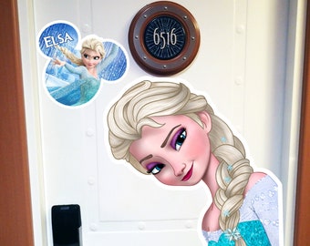 Disney Inspired Extra Large Frozen Elsa Painted Character For Disney Cruise Line Stateroom Door Decorating!