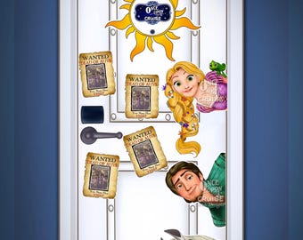 Disney Wish Cruise Package With Poster Large Digitally Painted Tangled Rapunzel Inspired Art  Disney Magnet -For Decorating Stateroom Doors!