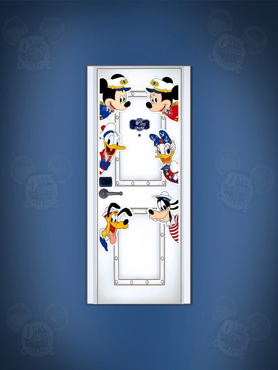 Disney Cruise DCL Cruisers Mickey, Minnie, Donald, Goofy, Pluto & Daisy With Life Preserver Disney Magnet - Disney Cruise Magnet