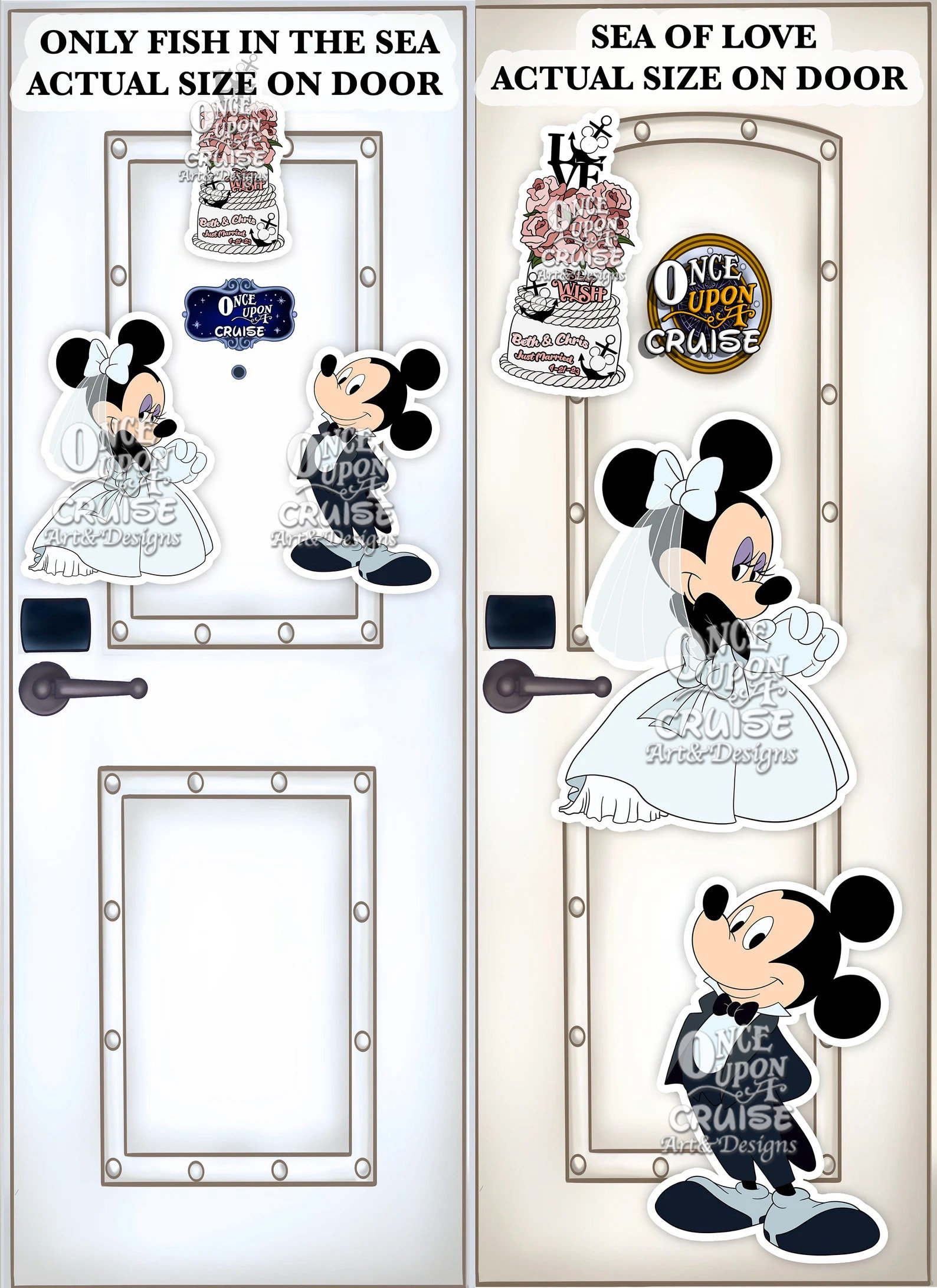 Just Married Cruise Door Magnets – 12-Pack Wedding-Themed Decor For Cabin Doors, Honeymoon & Anniversary Parties
