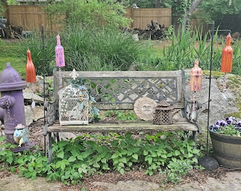 Handmade Recycled Glass Wind Chime, Assorted Colors – Garden Decor