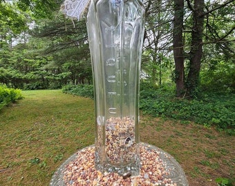 Bird Feeder Glass Wine Bottle