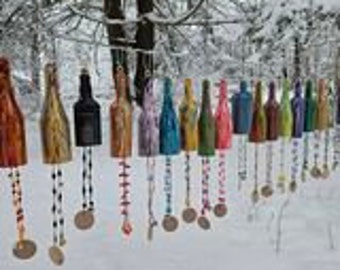 Bussin and Cheugy Wind Chime wine bottles Upcycling and saving the environment one step at a time