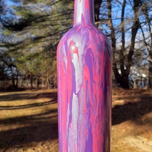 Wine Bottle Wind Chimes for Outdoors Upcycled and Hand Painted Gift image 5