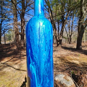 Wine Bottle Wind Chimes for Outdoors Upcycled and Hand Painted Gift image 4