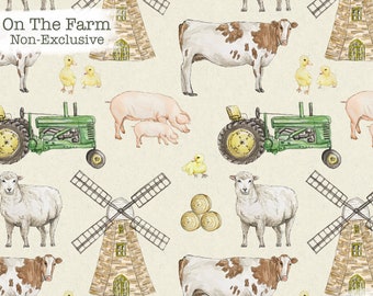 Farm Animals Seamless Fabric Design Non-Exclusive