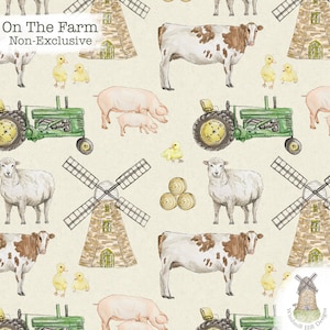 Farm Animals Seamless Fabric Design Non-Exclusive