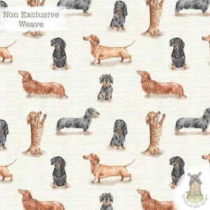 Sid the Sausage - Sausage Dog seamless fabric design digital design 6 inch x 6 inch 300dpi
