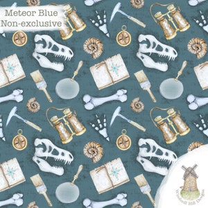 Palaeontology Dinosaur Archeology seamless fabric design non exclusive pattern