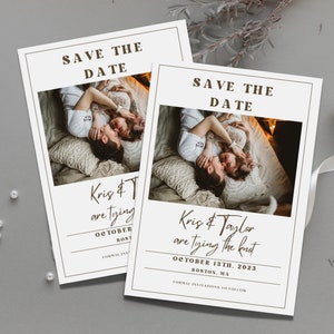 Photo Save the Date Template | Modern Save the Date Template | Minimal Save the Date | 5x7 Save the Date Card | Editable Template |