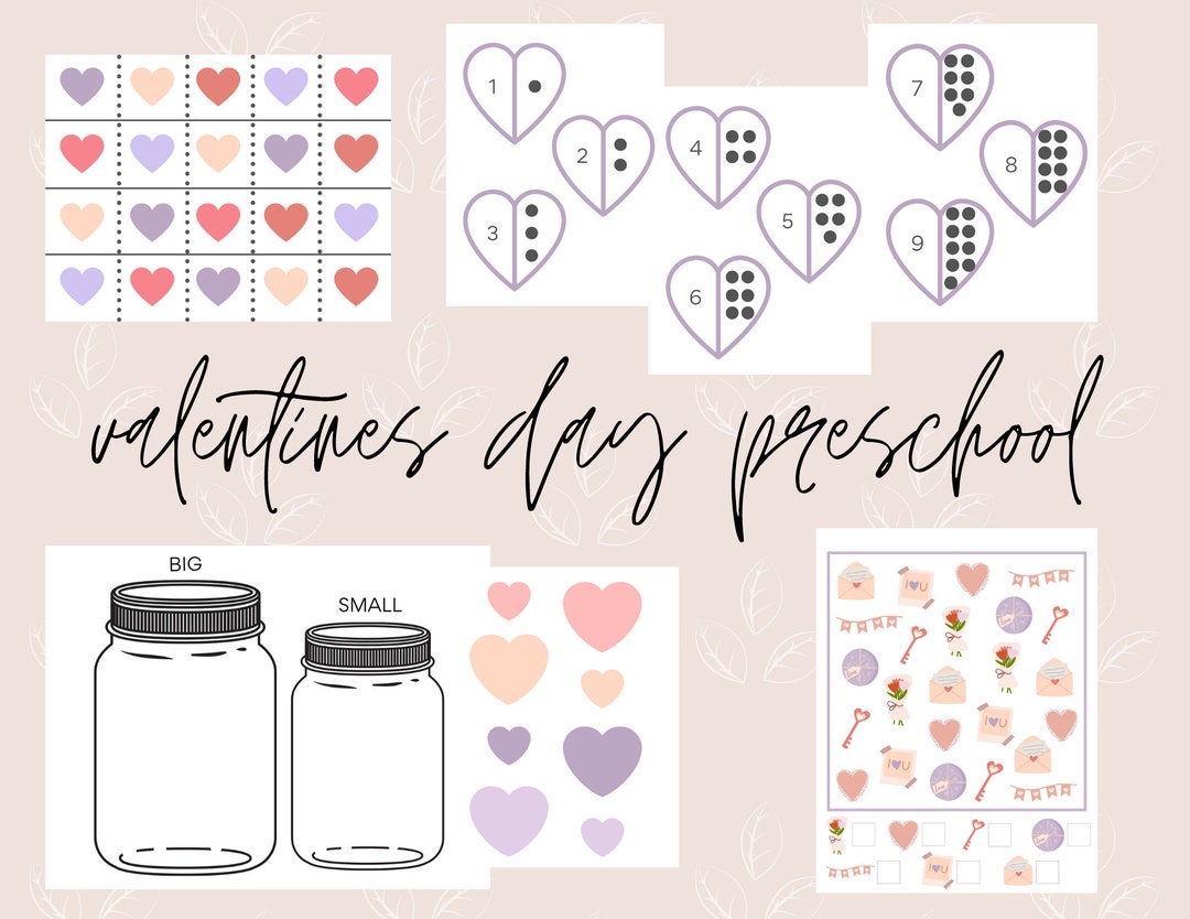Valentine's Day Preschool Worksheets, Preschool Printable, Play ...
