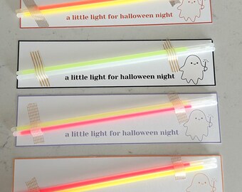 Afdrukbare Halloween Glow Stick - Een beetje licht voor Halloween-avond - Glow Stick-gunsten - Halloweencadeau zonder snoep