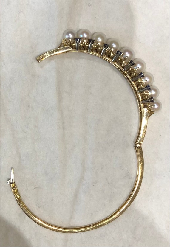 Bracciale rigido con perle e zaffiri - image 7