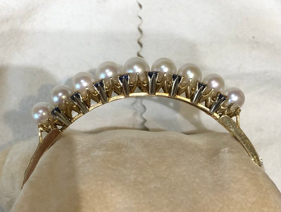 Bracciale rigido con perle e zaffiri - image 6