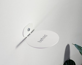 Mensola Befold rotonda, 9 cm, Bianco | Mensole da parete/muro in acciaio minimaliste, sospese, invisibili, per piccole piante o ornamenti