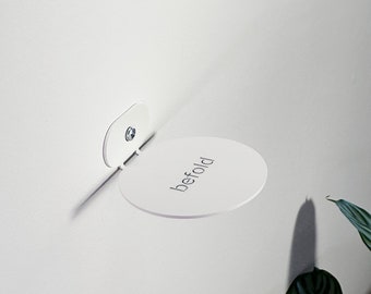 Estante Befold redondo, 9 cm, blanco | estantes de pared/pared de acero minimalistas, flotantes, invisibles para plantas pequeñas u ornamentos