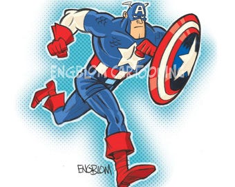 CAPTAIN AMERICA 8 x 8 Print