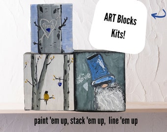 Paint Party in a Box! Birch Trees, birds and Gnomes!