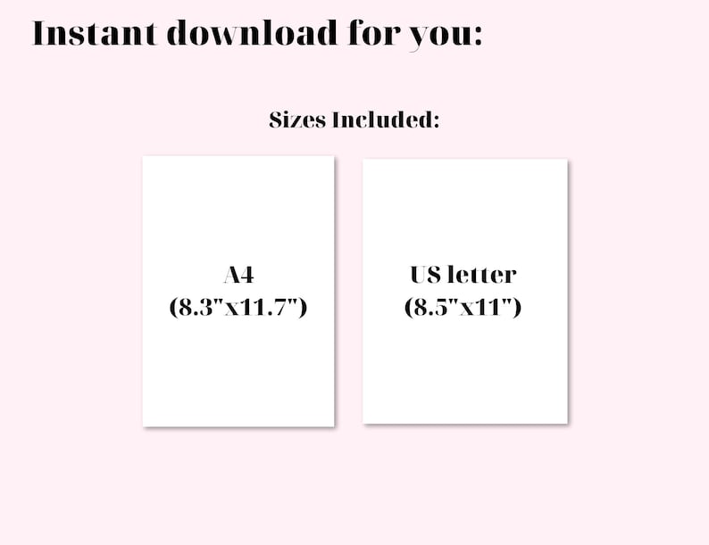 Puede incluir: Dos tarjetas blancas con texto negro. La primera tarjeta dice "A4 (8,3"x11,7")". La segunda tarjeta dice "US letter (8,5"x11")".