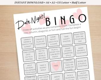 Date Night Bingo Game: Printable Couple's Activity (PDF Download)