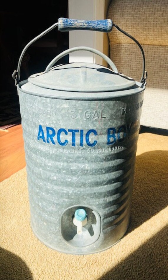 Mid Century Arctic Boy 3 Gallon Galvanized Water Cooler Etsy
