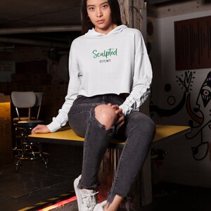 Sculpted By Plants Womens Cropped Hooded Sweatshirt