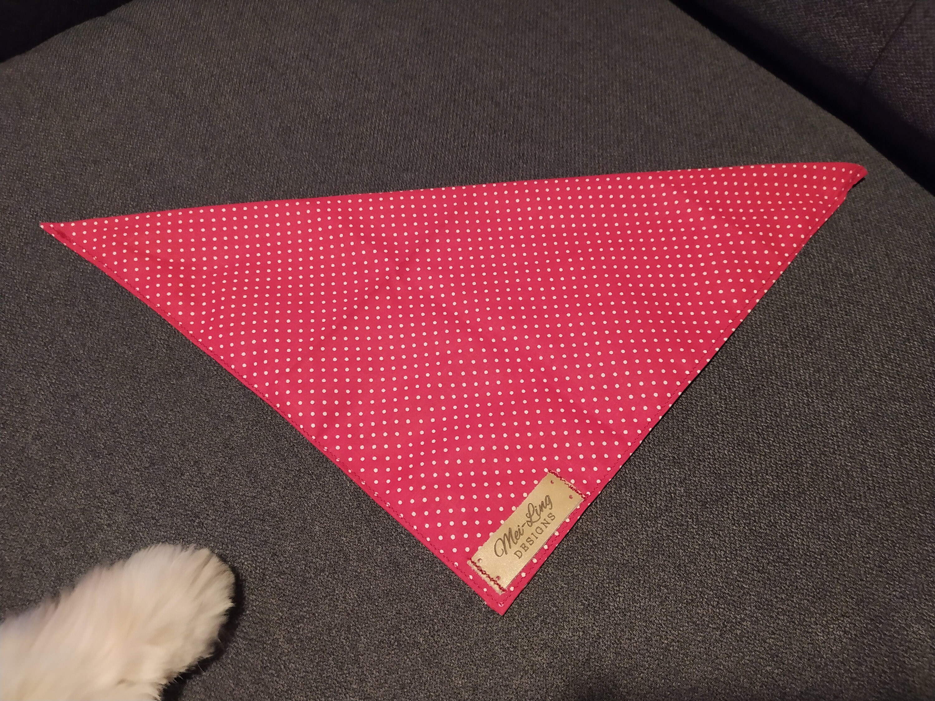 Bandana Pour Chien Rouge à Pois Blanc/Accessoire Dog Bandana