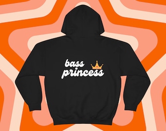 Felpa con cappuccio Bass Princess EDM: felpa con musica techno rave