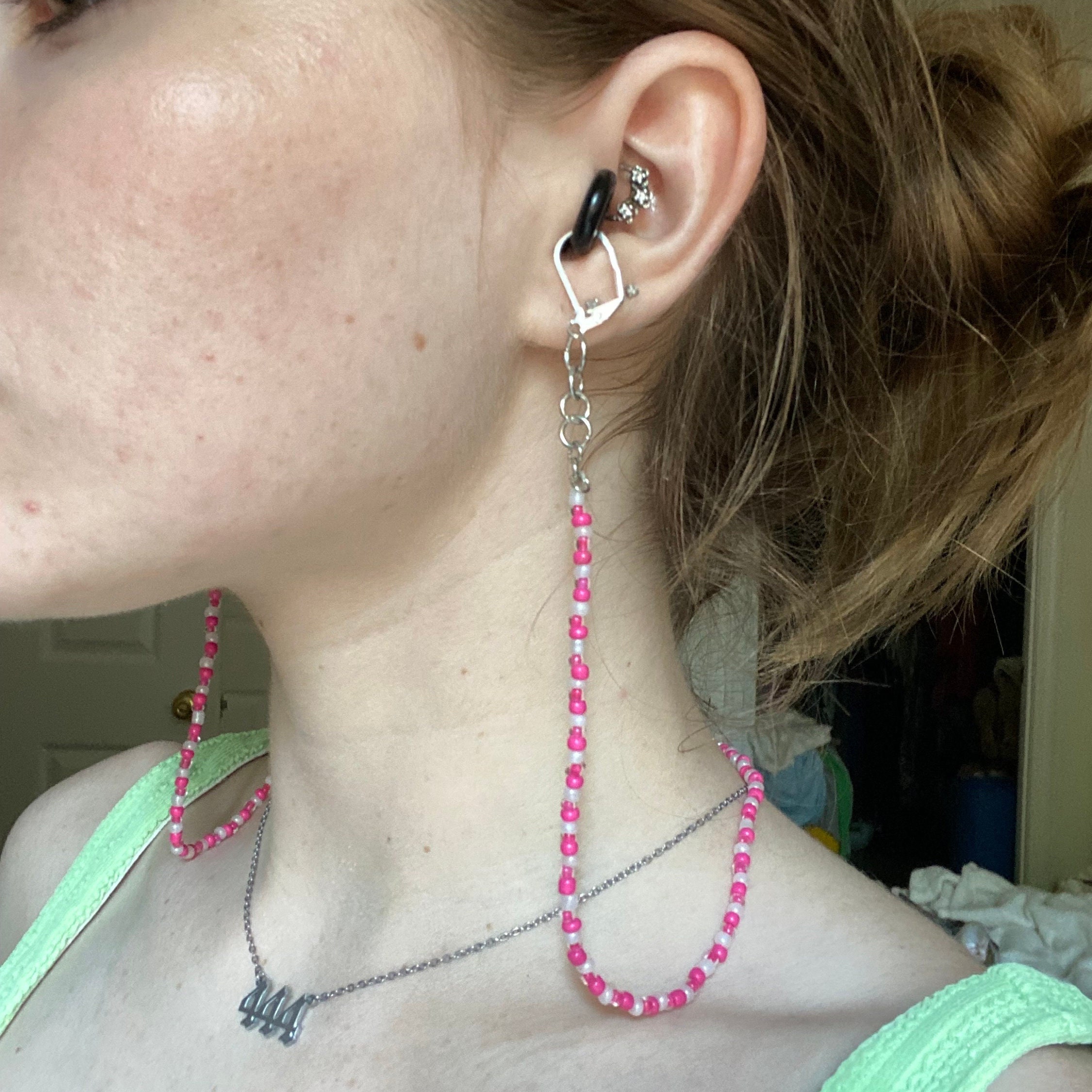 Earplugs Custom Chain Necklace Loop Earplug Clasps/silicone Etsy