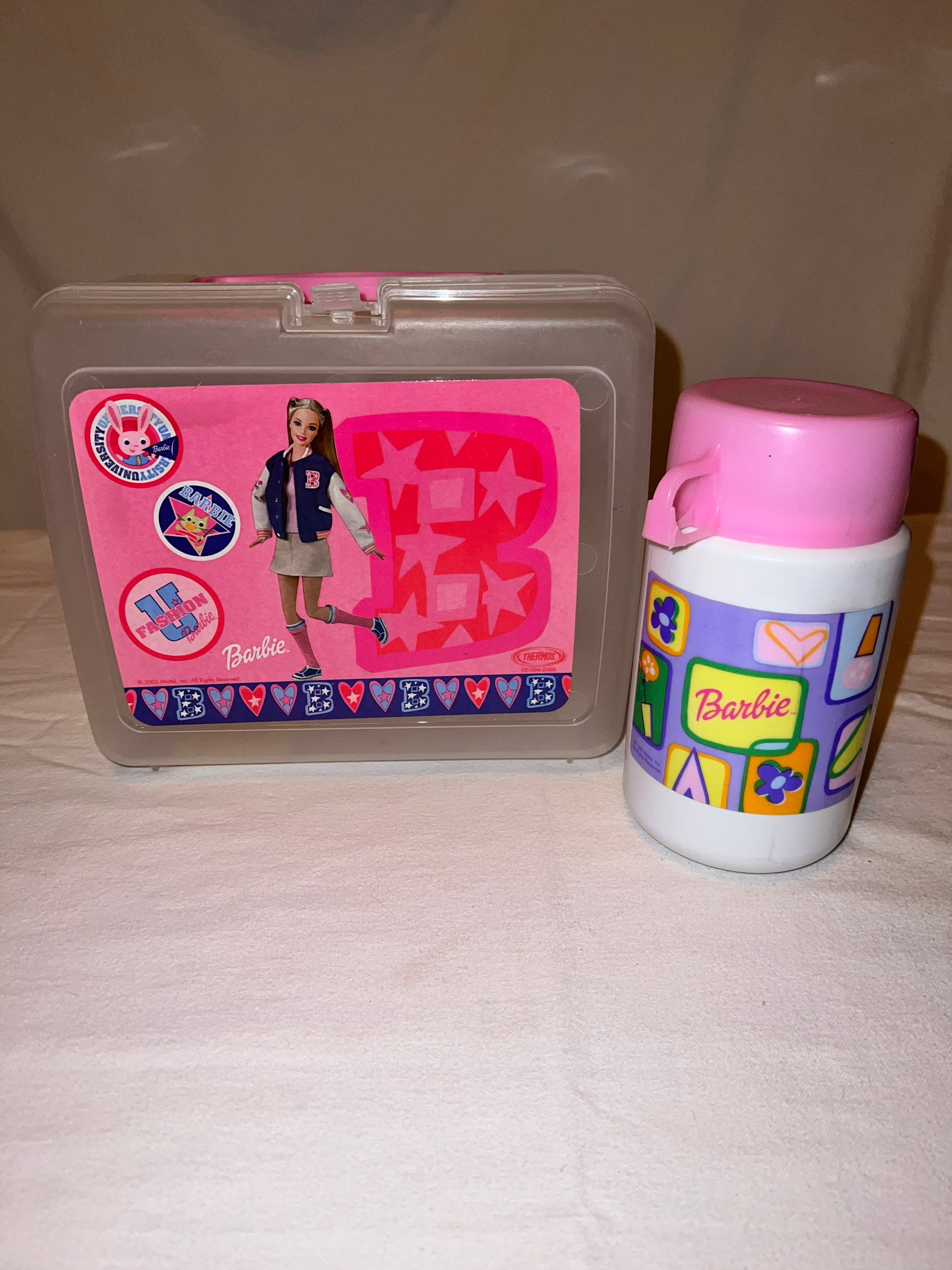 Vintage 90’s Plastic Lunch box With Thermos Barbie & My Wonderful Friend  Theresa