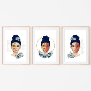 BLUE Botox & Filler Injector Anatomy Art Poster SET OF 3 | Nurse Injector | Dermatology | Medspa Art | Facial Anatomy Art | Digital Download