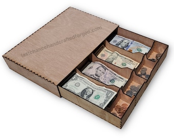 Cajón de efectivo y dinero - Registrarse - Solo descarga de archivos (svg, dxf, pdf, png)