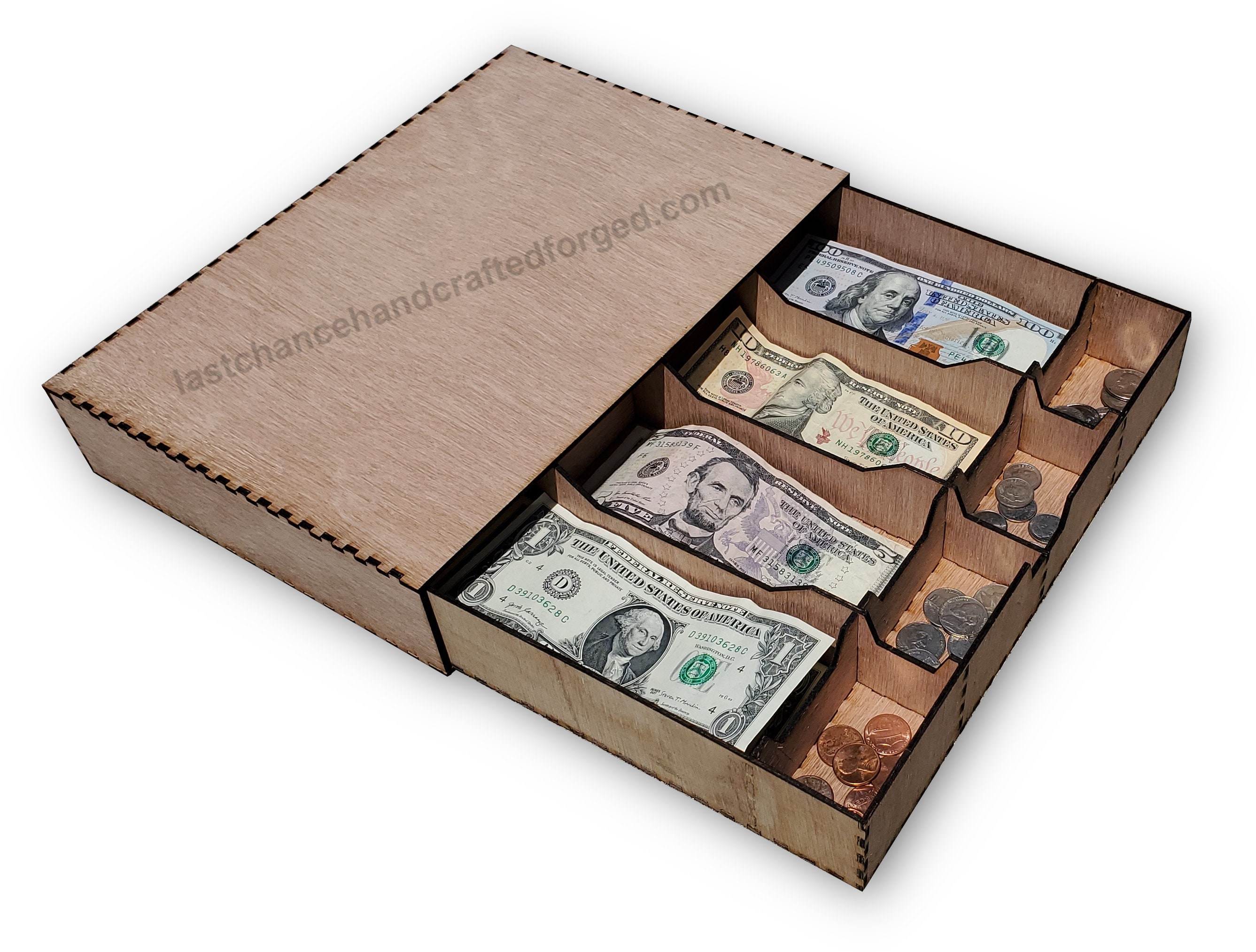 Caja de efectivo de acero con cerradura de llave, organizador de dinero  pequeño de metal con bandeja para dinero, caja de almacenamiento de  efectivo