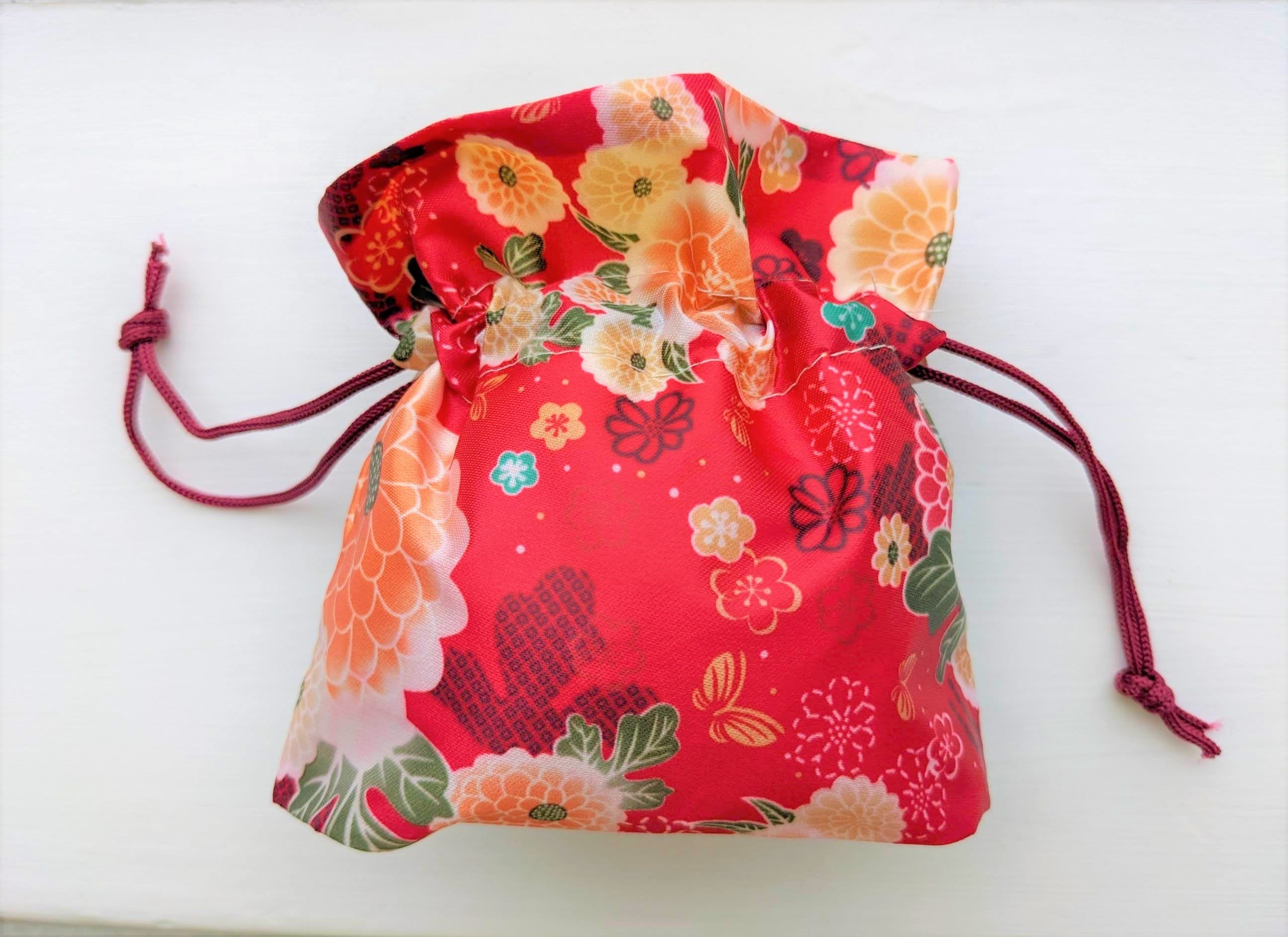 Theaque Japanese Style Drawstring Bag Japanese Kimono Purse Portable Phone  Pouch