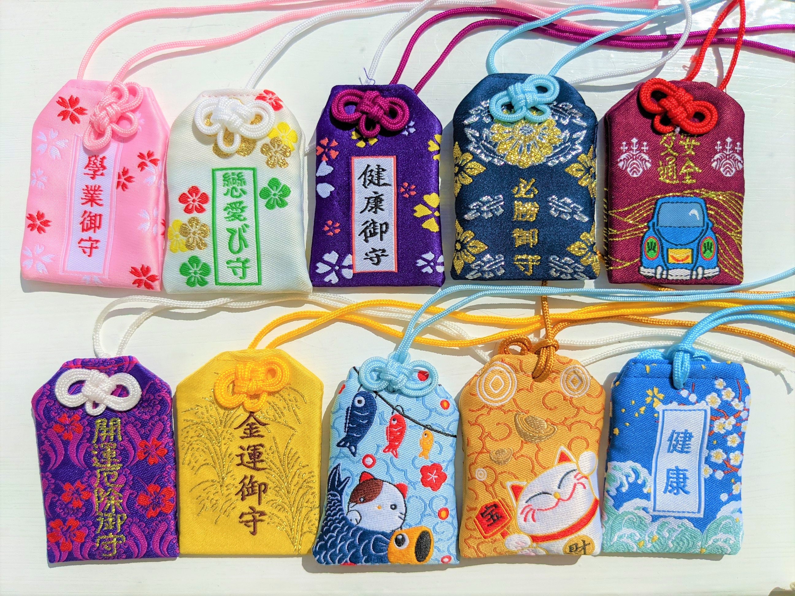 Handmade Japanese Omamori Charm: Lucky Cat Amulet, Car Hanger - Etsy
