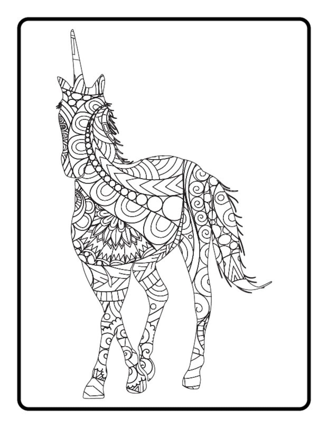 Unicorn Digital Printable Coloring Pages and Sheets Vol 2 - Etsy