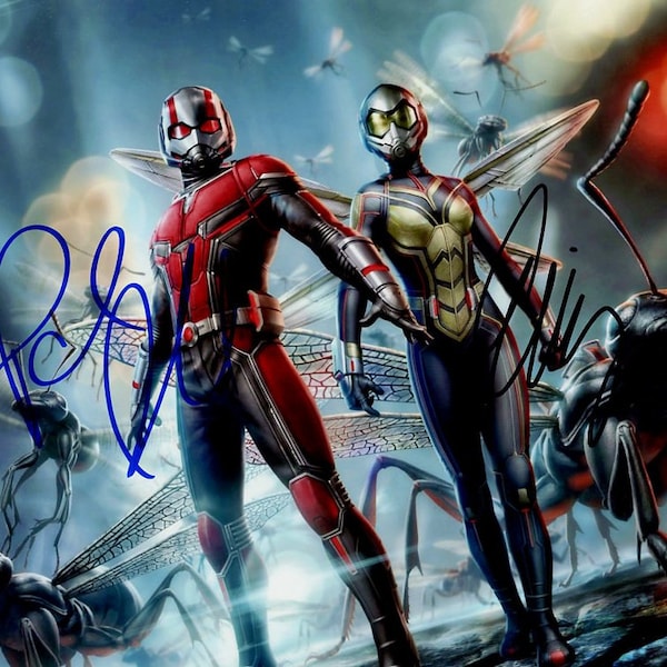 Paul Rudd / Evangeline Lilly ANT-MAN & WASP Foto firmada en persona