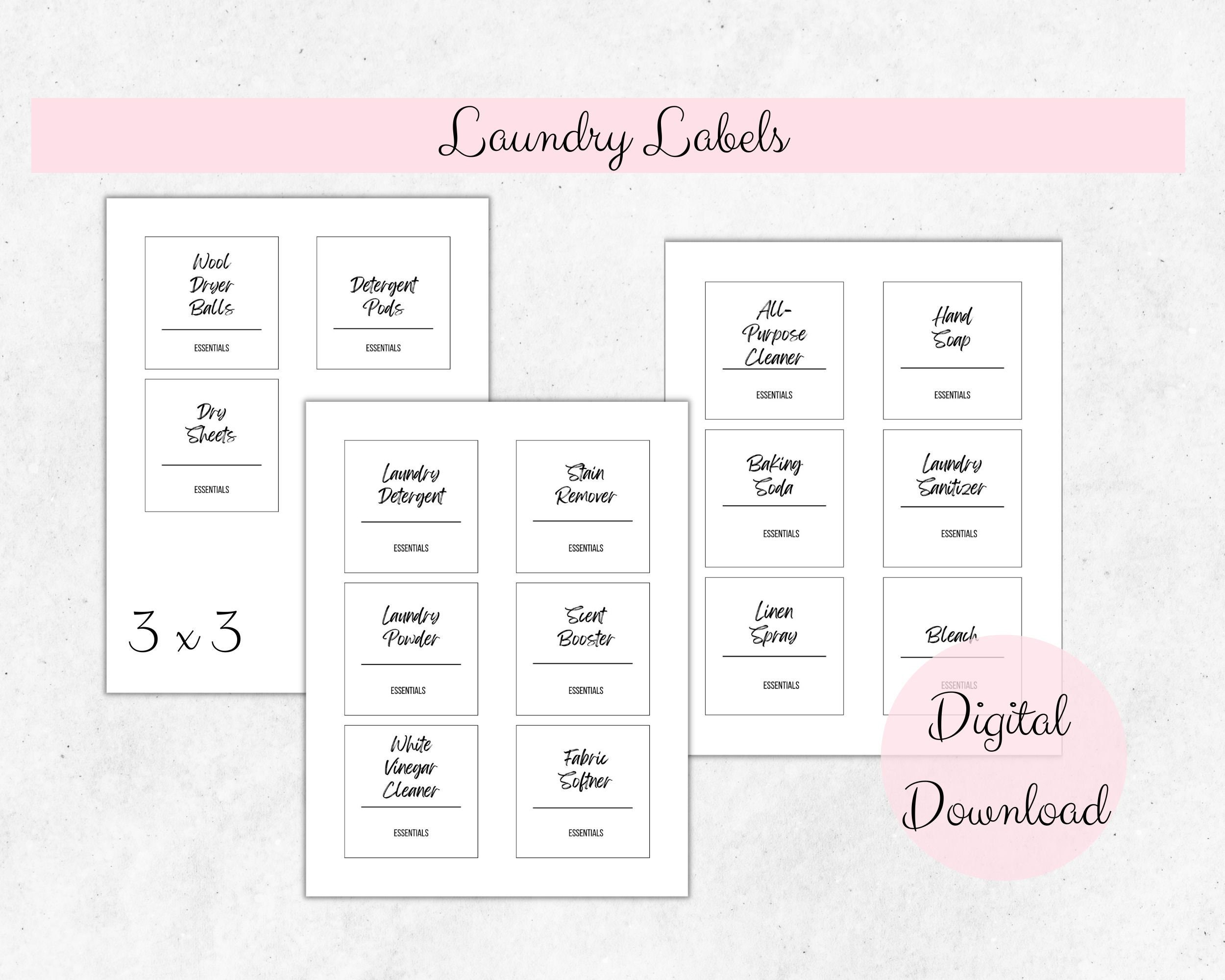 Laundry Container Labels/ Custom Labels for Jars and Bottles/ 