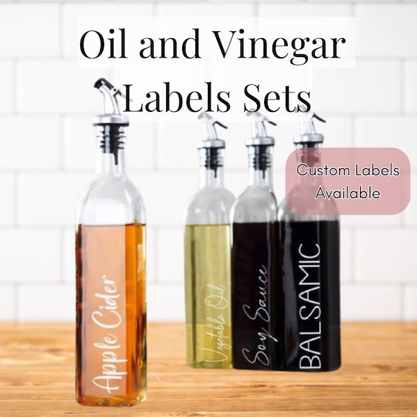Oil and Vinegar | Oil Labels | Vinegar Labels | Olive Oil Label | Jar Labels | Pantry Labels | Kitchen Oil Labels | Pantry Organization