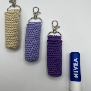 Crochet Lipbalm holder keyring
