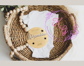 My First Ramadan My First Eid Baby Plaque Baby's First Ramadan Arabic Muslim Baby Gift Baby First Eid Gift Wood