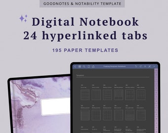 Digital Notebook PDF 195 Different College Note-taking Templates iPad Student Notepad Goodnotes Notability Cornell Note Grid Line Dot Blank