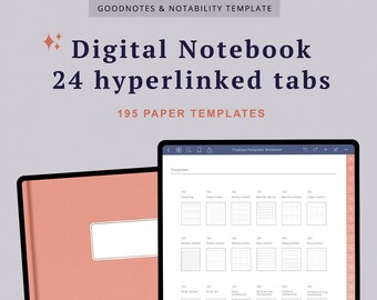 Goodnotes Notebook Digital Journal Notability Notepad Ipad Hyperlinked Notebook Template Digital Notes Tab Student Planner Noteshelf Notes