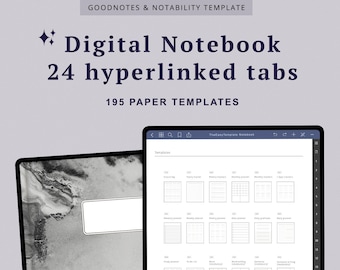 Digital Notebook Goodnotes Digital Journal College Student Planner Notability Digital Notes Template Digital Notebook with Hyperlinked Tab