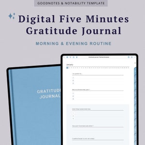Digital Grateful Journal Happiness Daily Gratitude Self Care Journal Morning Mindfulness Personal Journal Self writing journal Perfect Gift