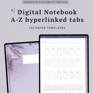 Digital Hyperlinked Notepad Minimal Notebook University College Student Cornell Notes Notability Template Notebook Goodnotes iPad Planner