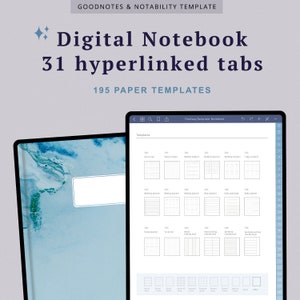 Digital Everyday Notebook All in One GoodNotes Journal Daily Note Taking Paper Template iPad Study Notes College Cornell Page iPad Notes